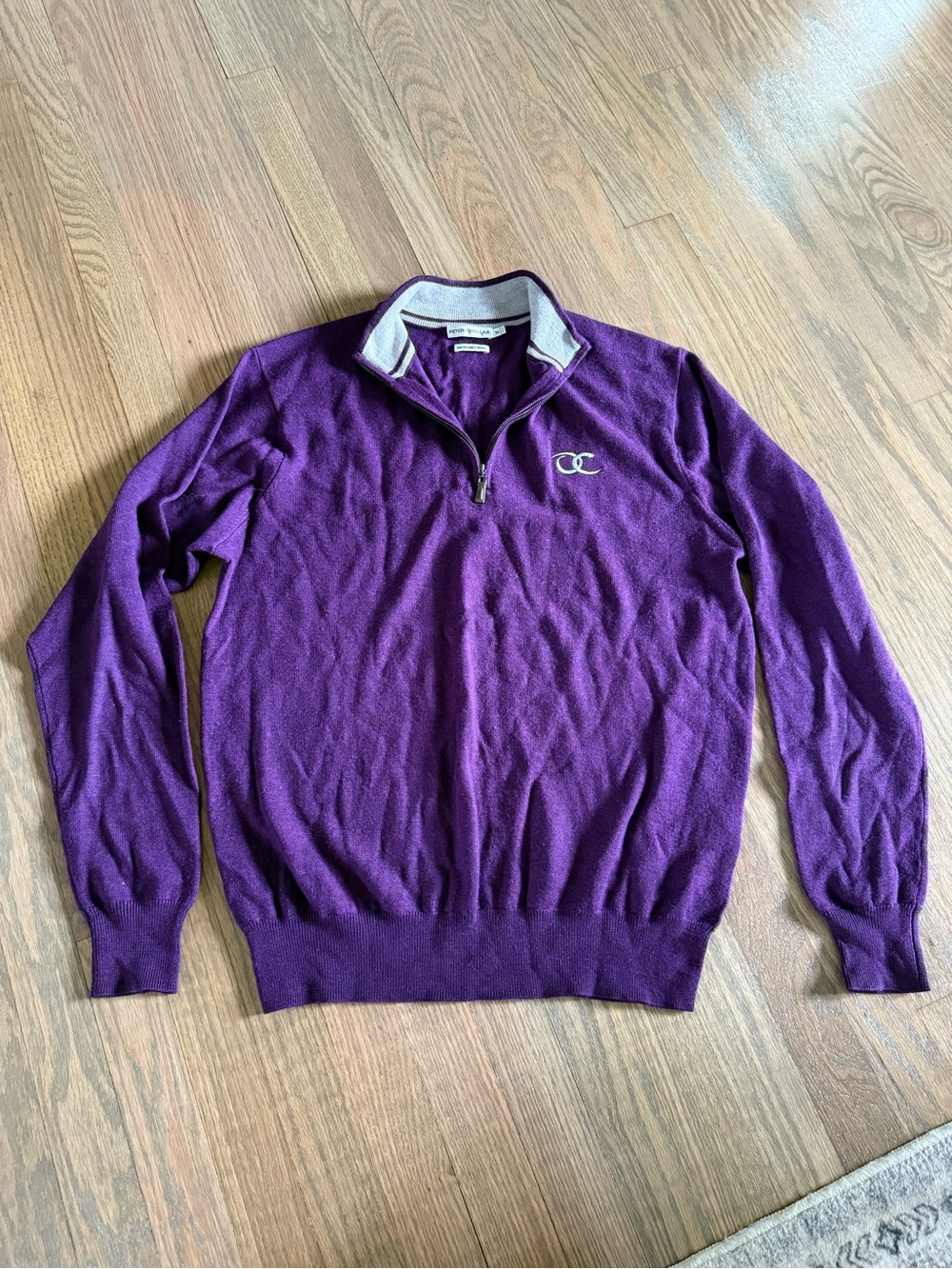 Peter Millar Purple Quarter-Zip Men's Sweater